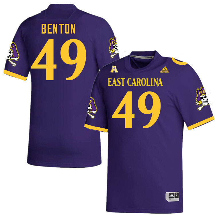 Men #49 Josh Benton ECU Pirates 2023 College Football Jerseys Stitched-Purple